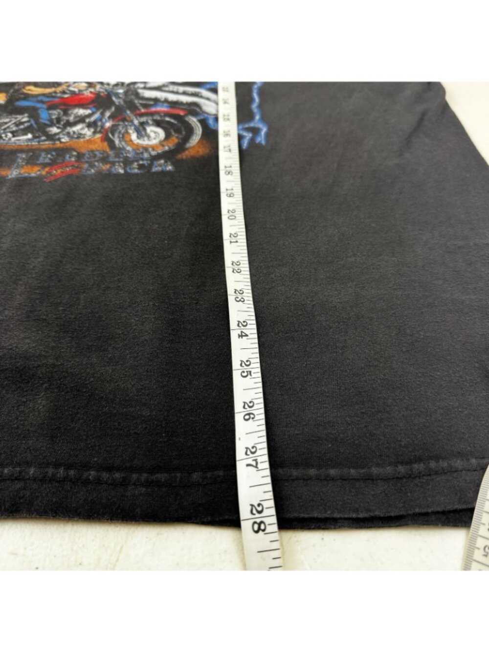 Vintage Harley Davidson Leader of the Pack t shirt USA Thunder Blue Lightning - Picture 13 of 13